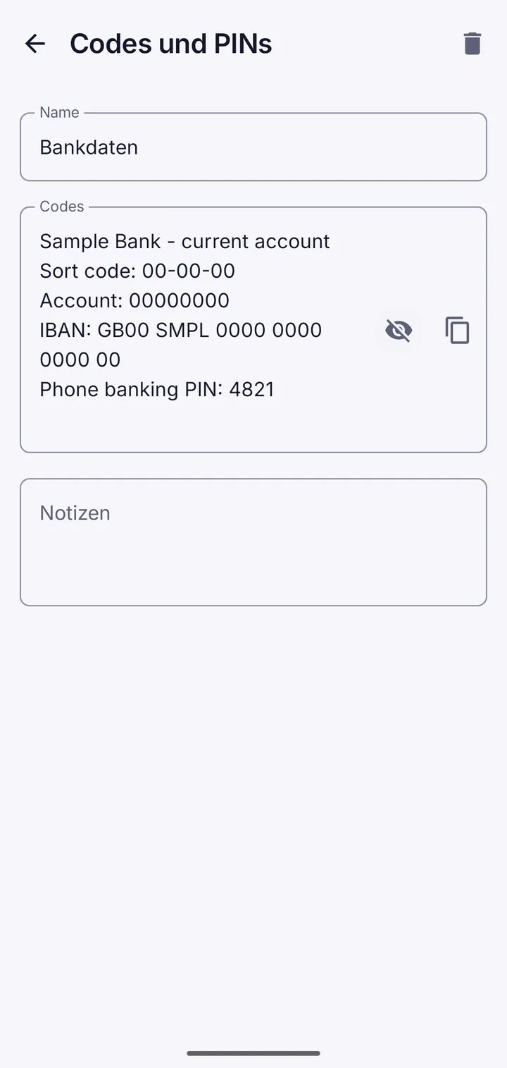 Vault This mit Bankdaten