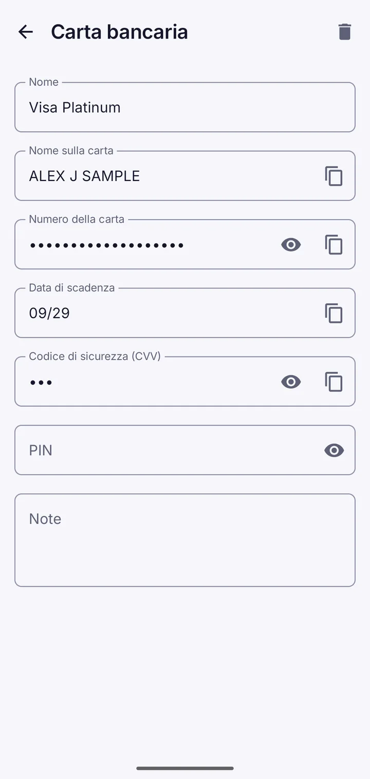 Vault This che mostra Visa e Mastercard